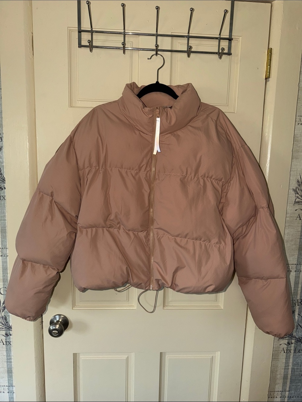 Fabletics Women's Oversized Puffer Jacket in Dusty Rose